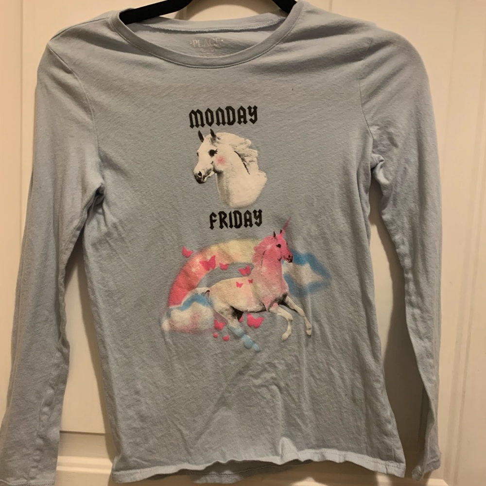 Light Blue children’s place shirt with long sleeves